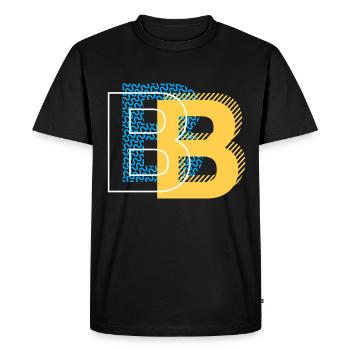 Initial letter B b - Men's Premium Organic T-Shirt - black - Front - Nico (187cm)