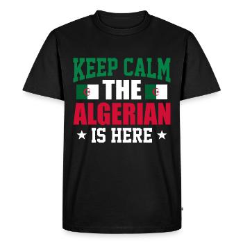 Algérie - T-shirt Premium bio Homme - noir - Devant - Nico (187cm)