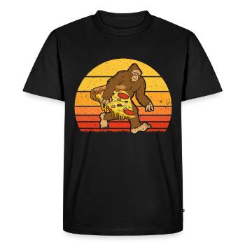 Pizza lieben auch Kreaturen - Männer Premium Bio T-Shirt - Schwarz - Vorne - Nico (187cm)