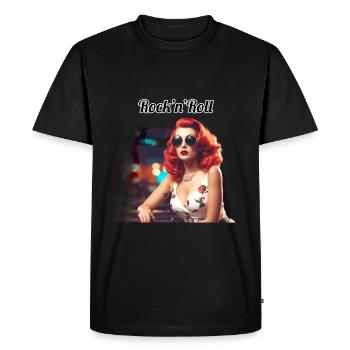 Pinup - Men's Premium Organic T-Shirt - black - Front - Nico (187cm)
