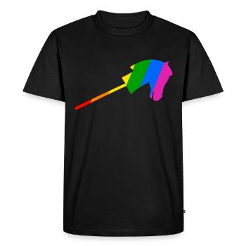 Horse riding in the rainbow - Men's Premium Organic T-Shirt - black - Front - Nico (187cm)