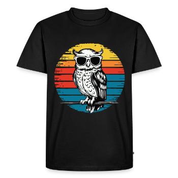 oiseau de nuit hibou hibou oiseau - T-shirt Premium bio Homme - noir - Devant - Nico (187cm)