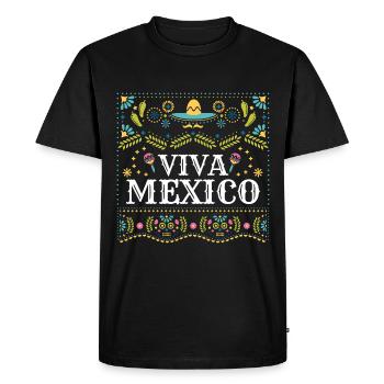 Viva Mexico t Shirt Design - T-shirt Premium bio Homme - noir - Devant - Nico (187cm)