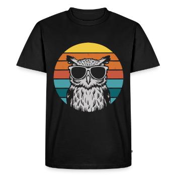oiseau de nuit hibou hibou oiseau - T-shirt Premium bio Homme - noir - Devant - Nico (187cm)