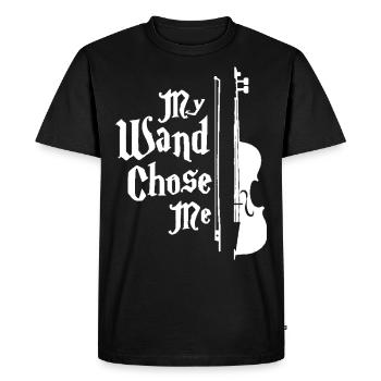 Violin Tee- My Wand Chose Me Magic Wizard T-Shirt - T-shirt Premium bio Homme - noir - Devant - Nico (187cm)