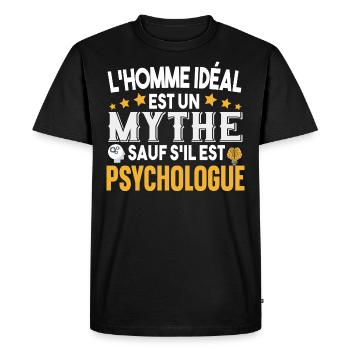 Psychologue Psychologie Métier Humour Cadeau - T-shirt Premium bio Homme - noir - Devant - Nico (187cm)
