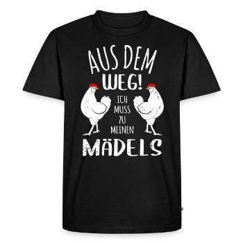 Hühner Huhn Hühnerstall Bauer Landwirt Geschenk - Männer Premium Bio T-Shirt - Schwarz - Vorne - Nico (187cm)
