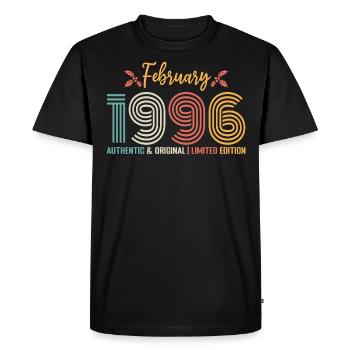 Février 1996 anniversaire Février 1996 rétro - T-shirt Premium bio Homme - noir - Devant - Nico (187cm)