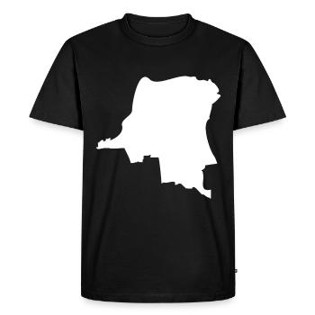 Drapeau de la carte du Congo - T-shirt Premium bio Homme - noir - Devant - Nico (187cm)
