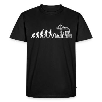 Evolution - Construction Site - Construction Worker - Men's Premium Organic T-Shirt - black - Front - Nico (187cm)