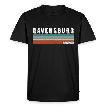 Ravensburg Ravensburger Oberschwaben Retro Vintage - Männer Premium Bio T-Shirt - Schwarz - Vorne - Nico (187cm)
