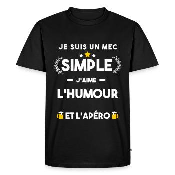humour et apéro humour cadeau - T-shirt Premium bio Homme - noir - Devant - Nico (187cm)