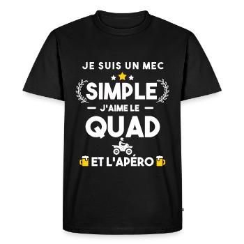 quad et apéro humour cadeau - T-shirt Premium bio Homme - noir - Devant - Nico (187cm)