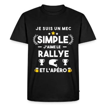 rallye et apéro humour cadeau - T-shirt Premium bio Homme - noir - Devant - Nico (187cm)
