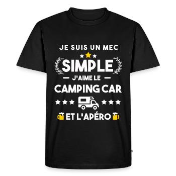 camping car et apéro humour cadeau - T-shirt Premium bio Homme - noir - Devant - Nico (187cm)