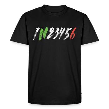 1N23456 Vitesse moto - Adrénaline - T-shirt Premium bio Homme - noir - Devant - Nico (187cm)