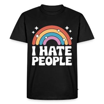 Funny, sarcasm, sarcastic humor, irony - Men's Premium Organic T-Shirt - black - Front - Nico (187cm)