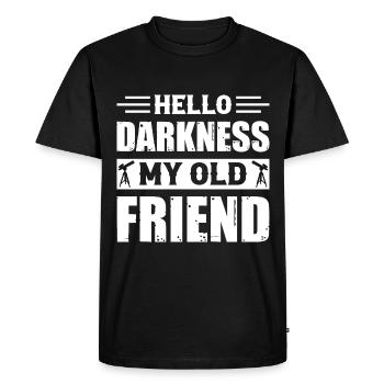 Hallo Dunkelheit Teleskop Spruch Sterne gucken - Männer Premium Bio T-Shirt - Schwarz - Vorne - Nico (187cm)