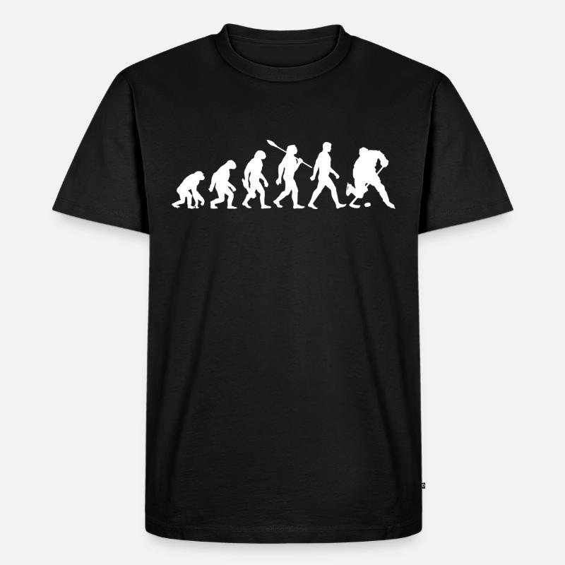 Evolution - Eishockey - Puck - Wintersport - Männer Premium Bio T-Shirt - Schwarz
