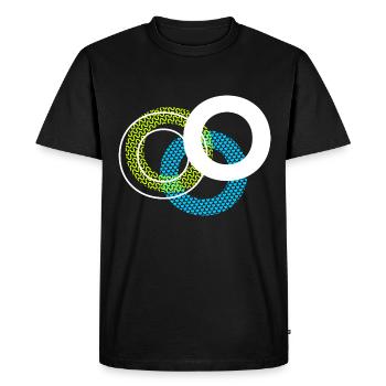 O Lettre - T-shirt Premium bio Homme - noir - Devant - Nico (187cm)