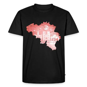 Belgium Europe Gift Idea - Men's Premium Organic T-Shirt - black - Front - Nico (187cm)