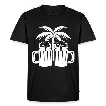 Beer Beach Palm Trees Island - Men's Premium Organic T-Shirt - black - Front - Nico (187cm)