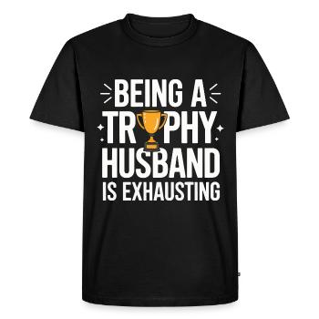 Mari, Conjoint, Famille, Mariage - T-shirt Premium bio Homme - noir - Devant - Nico (187cm)