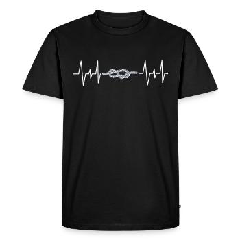 Knotting Herzschlag Knoten Hobby Herzlinie - Männer Premium Bio T-Shirt - Schwarz - Vorne - Nico (187cm)