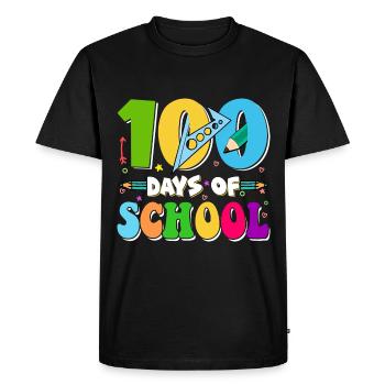 100 Days School Child School Beginners Math - Men's Premium Organic T-Shirt - black - Front - Nico (187cm)