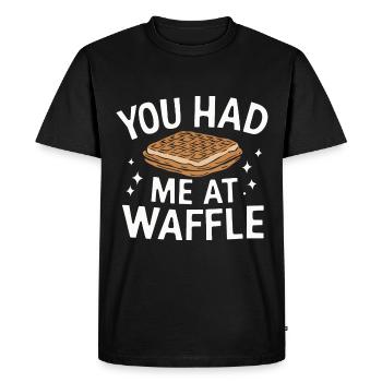 Gaufres Bonbons pour le petit-déjeuner - T-shirt Premium bio Homme - noir - Devant - Nico (187cm)