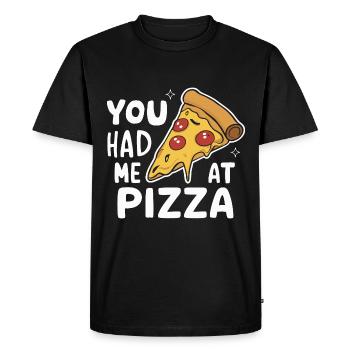 Pizza Italie Restauration rapide - T-shirt Premium bio Homme - noir - Devant - Nico (187cm)