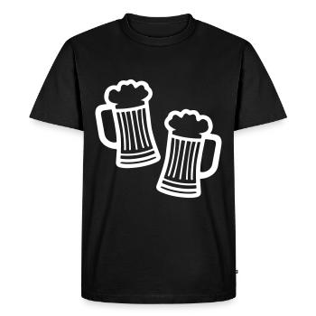 Icône de chope de bière - T-shirt Premium bio Homme - noir - Devant - Nico (187cm)