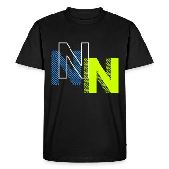 N Letter - Men's Premium Organic T-Shirt - black - Front - Nico (187cm)