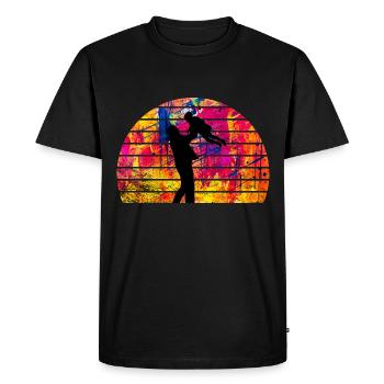 Père et fille - T-shirt Premium bio Homme - noir - Devant - Nico (187cm)