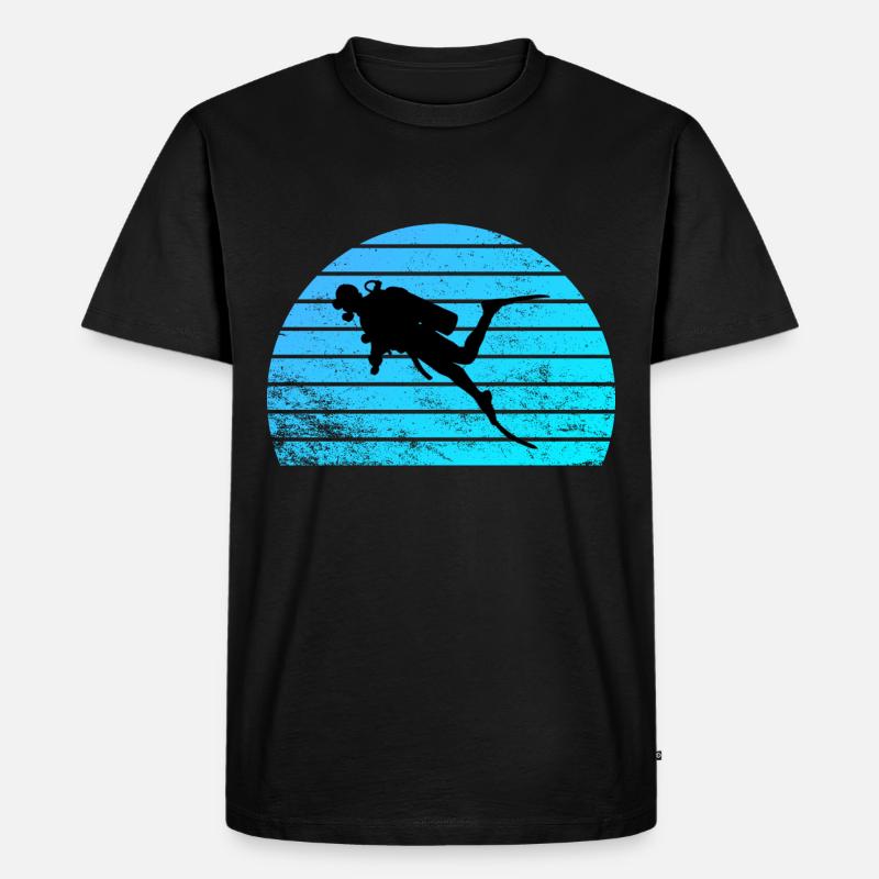 Taucher - Männer Premium Bio T-Shirt - Schwarz