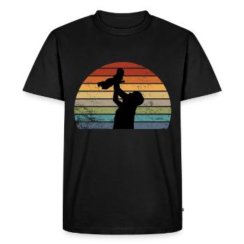 Père et fille - T-shirt Premium bio Homme - noir - Devant - Nico (187cm)