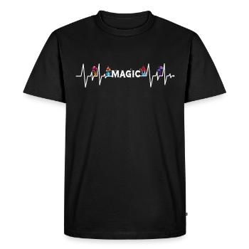 Champignon magique Psychédélique Heartbeat Champignon - T-shirt Premium bio Homme - noir - Devant - Nico (187cm)