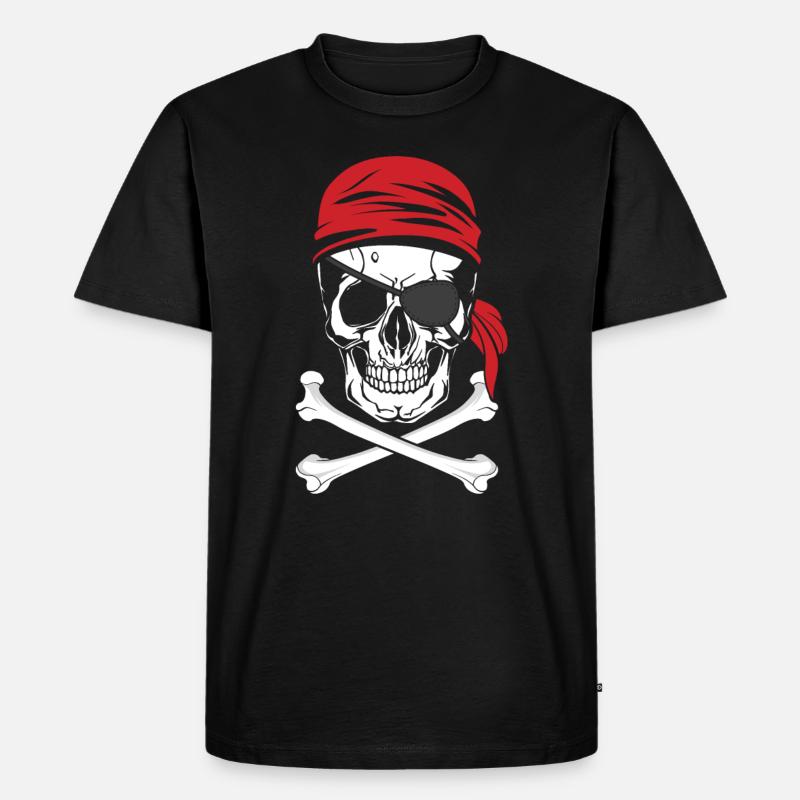 Pirate - pirate avec cache-oeil - T-shirt Premium bio Homme - noir