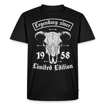 Légendaire depuis 1958 Édition Limitée Taurus Skull - T-shirt Premium bio Homme - noir - Devant - Nico (187cm)