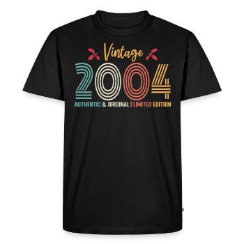 anniversaire 2004 anniversaire né en 2004 rétro - T-shirt Premium bio Homme - noir - Devant - Nico (187cm)