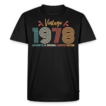 Birthday 1978 Birthday Born in 1978 Retro - Men's Premium Organic T-Shirt - black - Front - Nico (187cm)