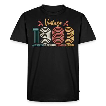 Anniversaire 1983 Anniversaire né en 1983 rétro - T-shirt Premium bio Homme - noir - Devant - Nico (187cm)