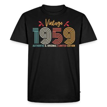 Anniversaire 1959 Anniversaire né en 1959 rétro - T-shirt Premium bio Homme - noir - Devant - Nico (187cm)