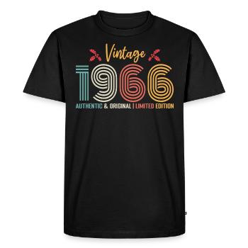 Birthday 1966 Birthday Born in 1966 Retro - Men's Premium Organic T-Shirt - black - Front - Nico (187cm)