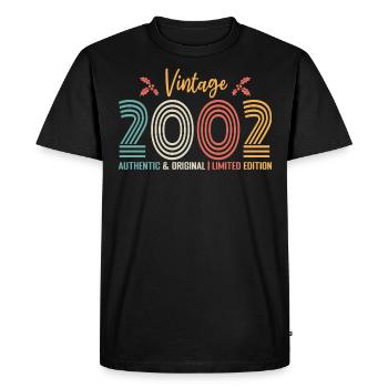 Anniversaire 2002 Anniversaire né en 2002 rétro - T-shirt Premium bio Homme - noir - Devant - Nico (187cm)