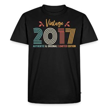Birthday 2017 Birthday Born in 2017 Retro - Men's Premium Organic T-Shirt - black - Front - Nico (187cm)