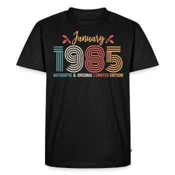 January 1985 Anniversary January 1985 Retro - Men's Premium Organic T-Shirt - black - Front - Nico (187cm)