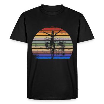 Vélo d’art Cyclisme en salle - T-shirt Premium bio Homme - noir - Devant - Nico (187cm)