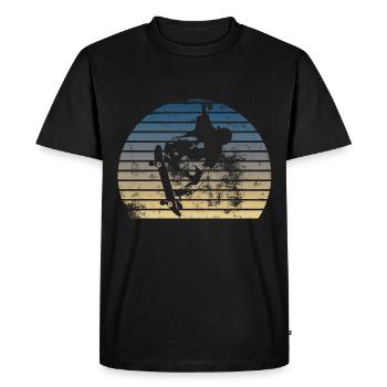 Skateboarder Skateboard Skate Skate Retro Skate - Men's Premium Organic T-Shirt - black - Front - Nico (187cm)