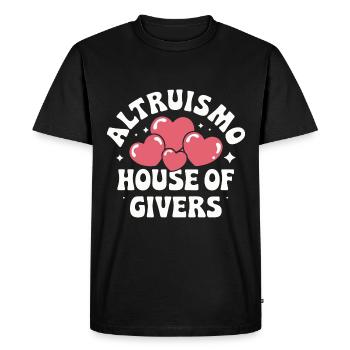Altruisme Don désintéressé Donner d’école - T-shirt Premium bio Homme - noir - Devant - Nico (187cm)